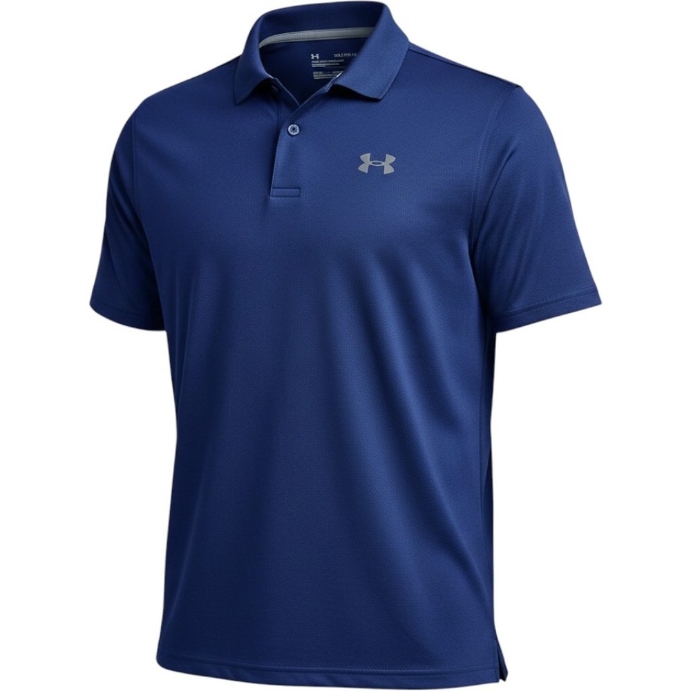 Under Armour Polo Shirt Youth XL Navy Blue Polyester Loose Fit HeatGear Athletic